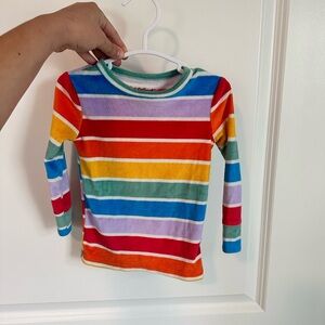 Kids Long-Sleeve Rainbow Stripe Tee - Multicolor